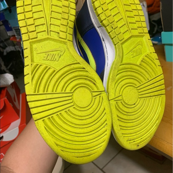 Nike Dunk high blue and volt green - Picture 4 of 6